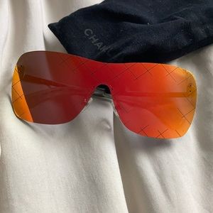 Chanel shield red sunglasses